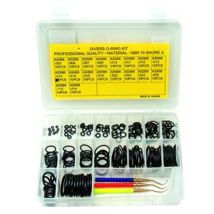 Buna Rubber O-Ring Kit with 200 pieces and 3 Picks