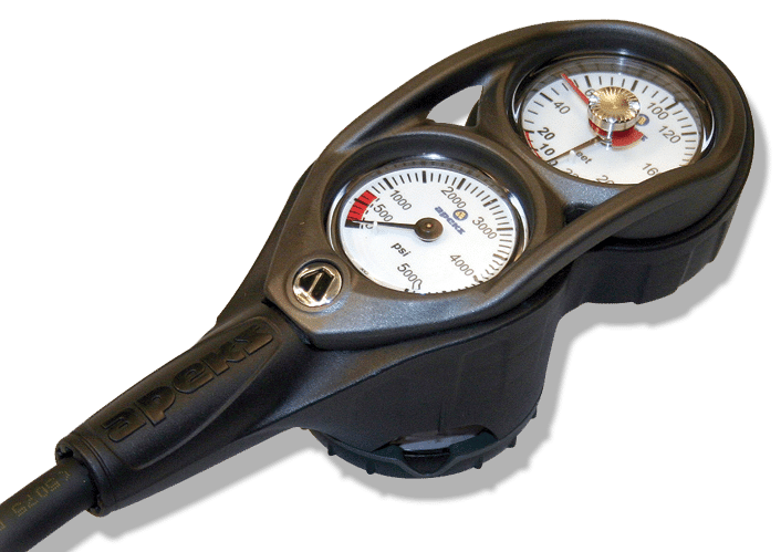 H2Odyssey Scuba Diving 3 Gauge Console Pressure Gauge, Depth Gauge & Compass 