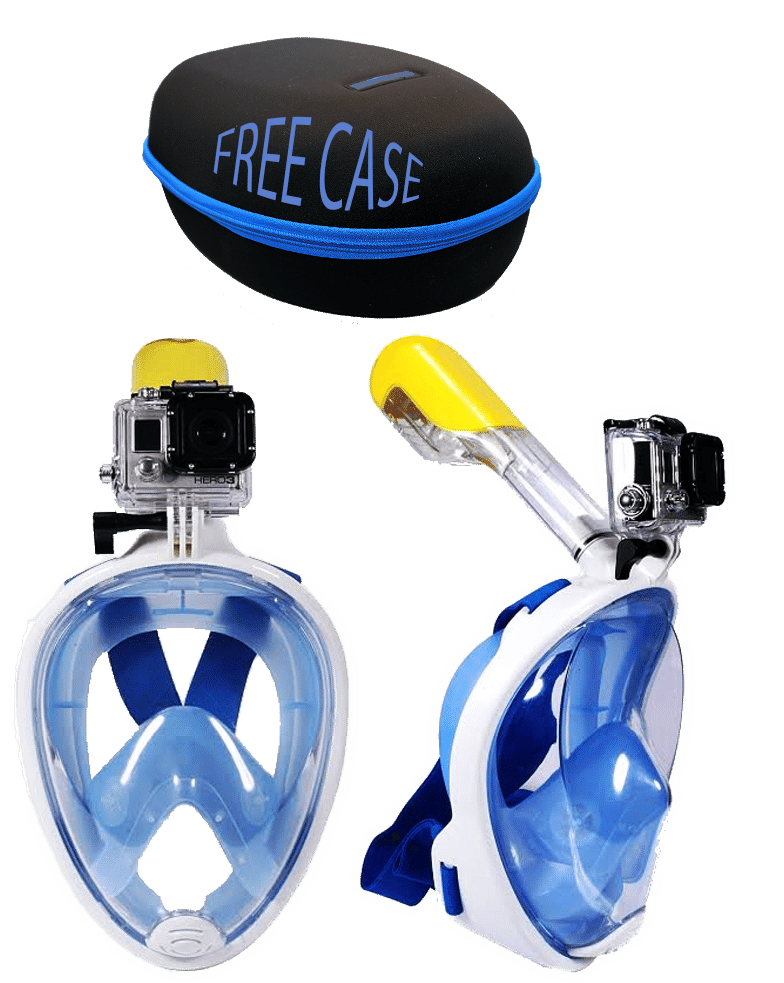 Adult Kids Full Face Snorkel Mask Snorkeling Set Diving Goggles For GoPro UK7 