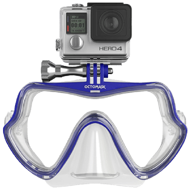 Frameless Mask wtih GoPro Mount-Clear/Blue