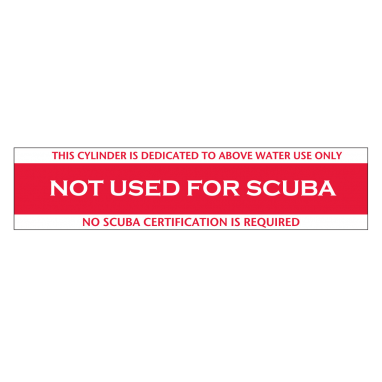 "Not for Scuba" Sticker