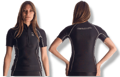 Thermocline Womens Short Sleeved Zipper Shirt