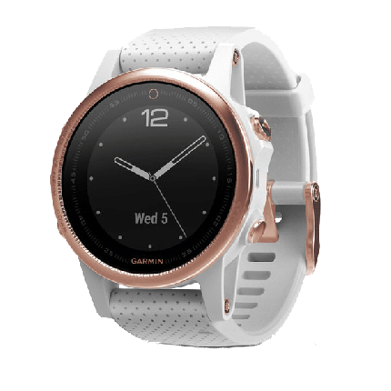 fēnix® 5S Multisport GPS Watch -Rose Goldtone Sapphire with White Band